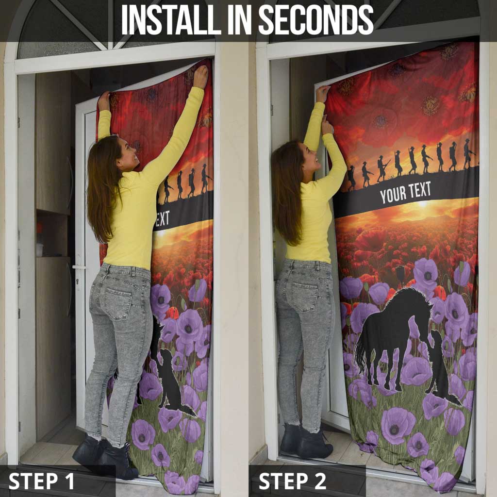 Personalised ANZAC Day Door Cover Remembering the Animals of War LT19 - Polynesian Pride