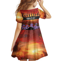 Personalised ANZAC Day Family Matching Off Shoulder Short Dress and Hawaiian Shirt Remembering the Animals of War