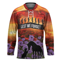 Personalised ANZAC Day Hockey Jersey Remembering the Animals of War LT19 Unisex Purple - Polynesian Pride