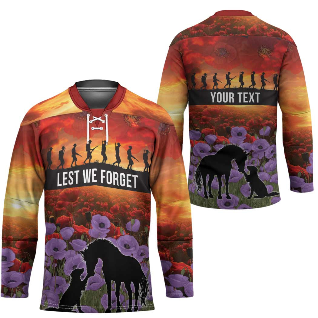 Personalised ANZAC Day Hockey Jersey Remembering the Animals of War LT19 - Polynesian Pride