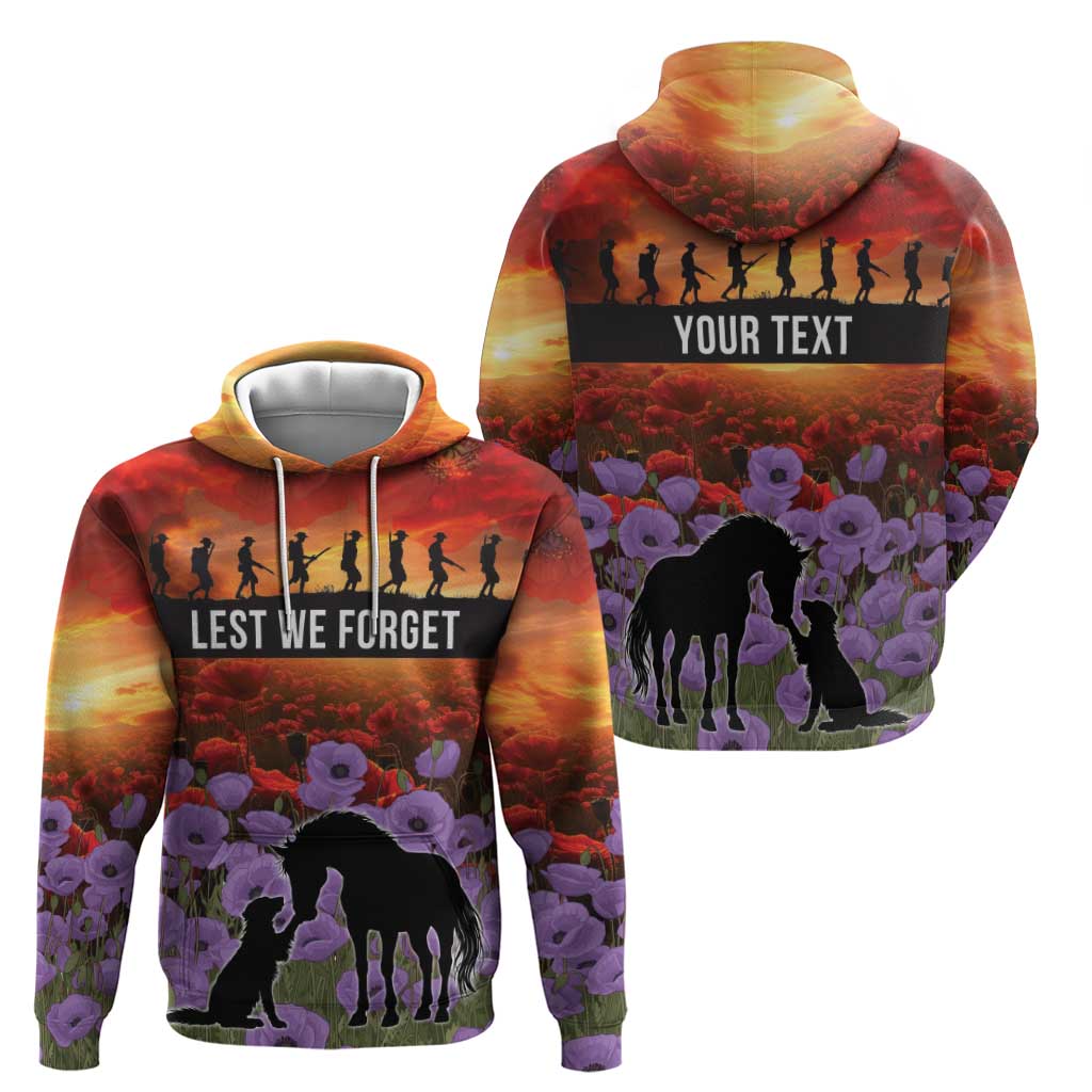 Personalised ANZAC Day Hoodie Remembering the Animals of War LT19 - Polynesian Pride