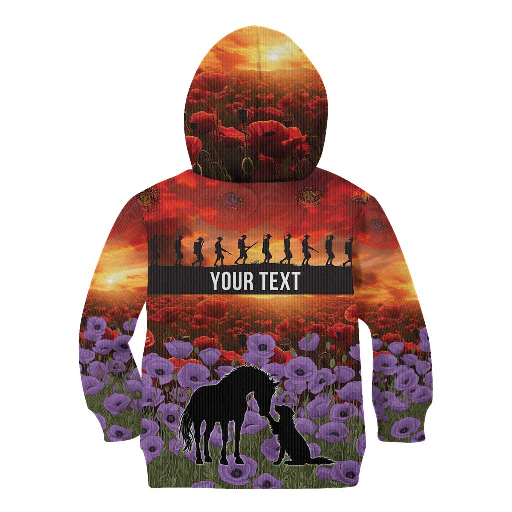 Personalised ANZAC Day Kid Hoodie Remembering the Animals of War LT19 - Polynesian Pride