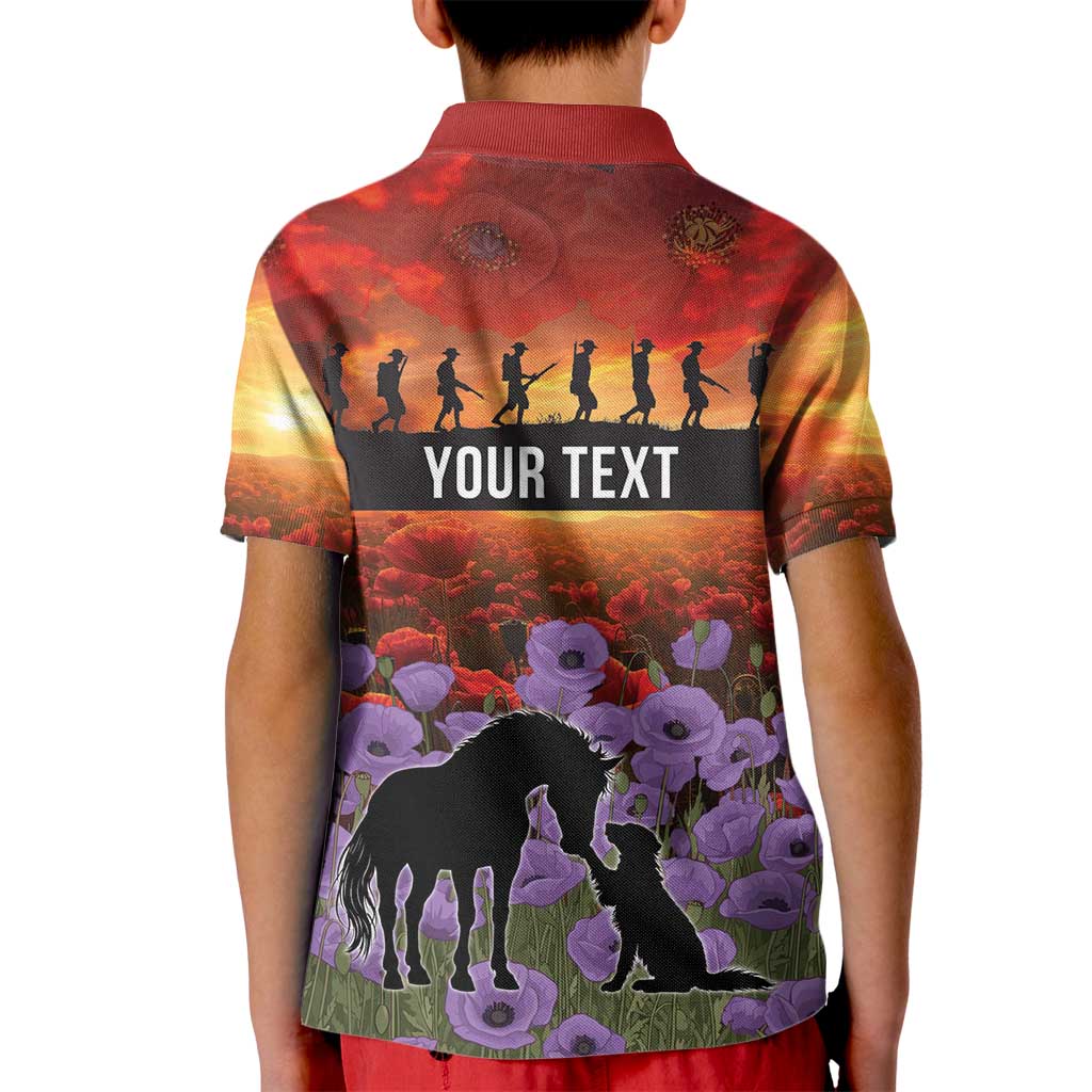Personalised ANZAC Day Kid Polo Shirt Remembering the Animals of War LT19 - Polynesian Pride