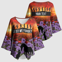 Personalised ANZAC Day Kimono Sleeve Blouse Remembering the Animals of War LT19 - Polynesian Pride