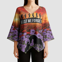 Personalised ANZAC Day Kimono Sleeve Blouse Remembering the Animals of War LT19 - Polynesian Pride