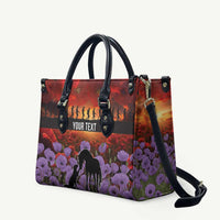 Personalised ANZAC Day Leather Bag Remembering the Animals of War LT19 Purple - Polynesian Pride