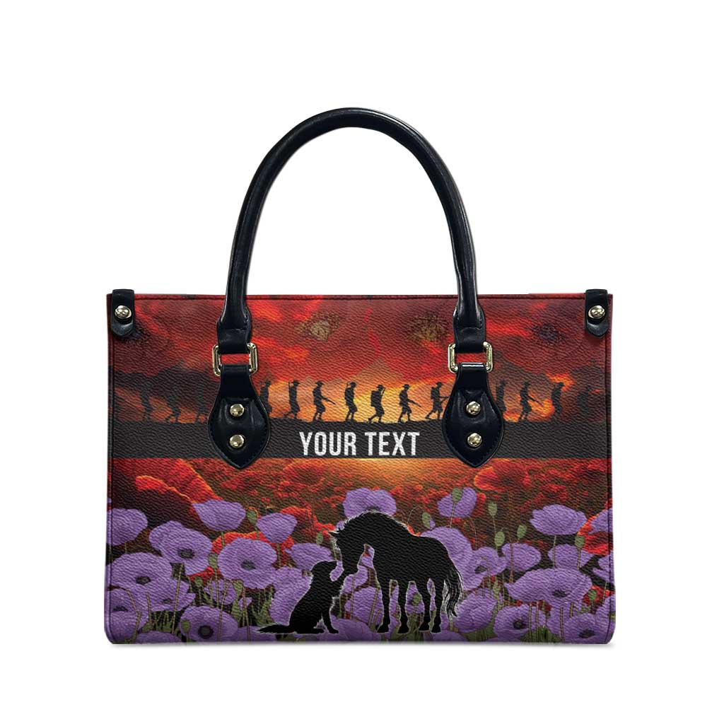 Personalised ANZAC Day Leather Bag Remembering the Animals of War LT19 - Polynesian Pride