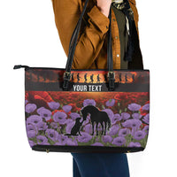 Personalised ANZAC Day Leather Tote Bag Remembering the Animals of War LT19 - Polynesian Pride