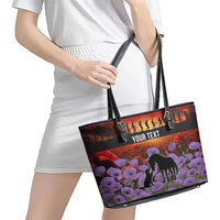 Personalised ANZAC Day Leather Tote Bag Remembering the Animals of War LT19 - Polynesian Pride
