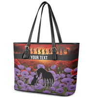 Personalised ANZAC Day Leather Tote Bag Remembering the Animals of War LT19 - Polynesian Pride