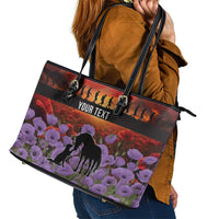 Personalised ANZAC Day Leather Tote Bag Remembering the Animals of War LT19 - Polynesian Pride