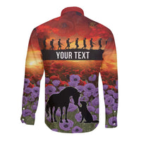 Personalised ANZAC Day Long Sleeve Button Shirt Remembering the Animals of War LT19 - Polynesian Pride