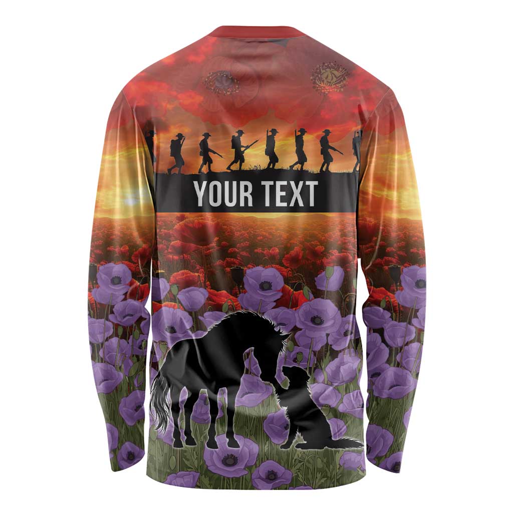 Personalised ANZAC Day Long Sleeve Shirt Remembering the Animals of War LT19 - Polynesian Pride