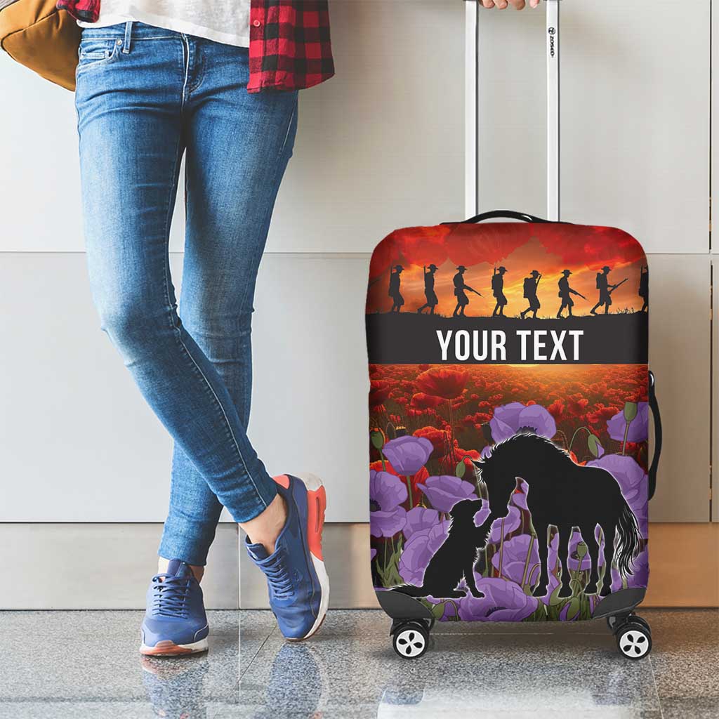 Personalised ANZAC Day Luggage Cover Remembering the Animals of War