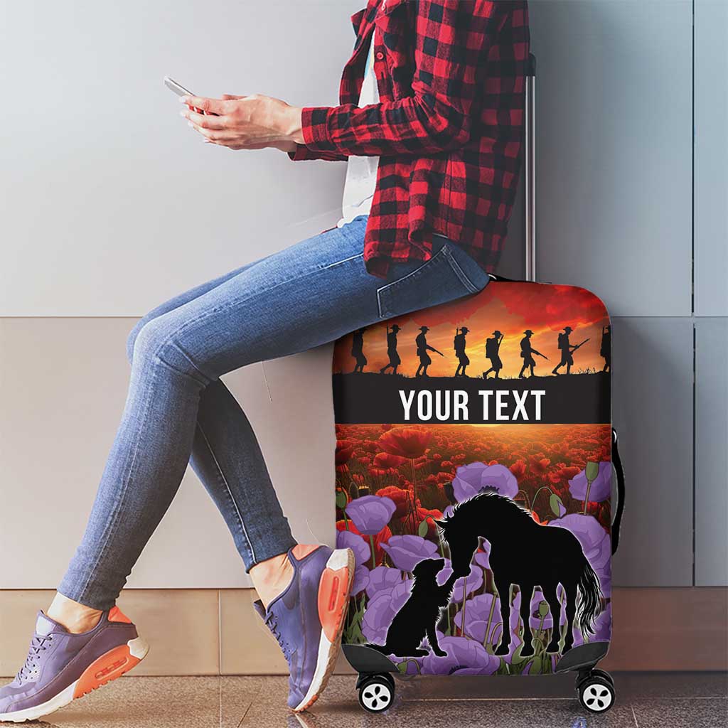 Personalised ANZAC Day Luggage Cover Remembering the Animals of War