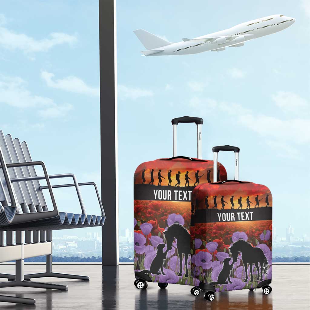 Personalised ANZAC Day Luggage Cover Remembering the Animals of War