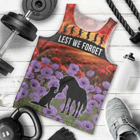 Personalised ANZAC Day Men Tank Top Remembering the Animals of War LT19 - Polynesian Pride