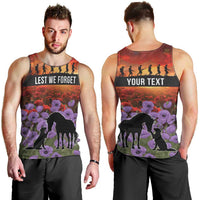 Personalised ANZAC Day Men Tank Top Remembering the Animals of War LT19 - Polynesian Pride