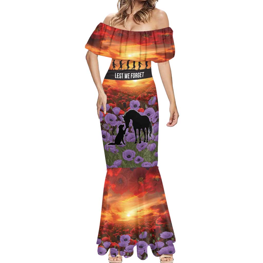Personalised ANZAC Day Mermaid Dress Remembering the Animals of War LT19 - Polynesian Pride