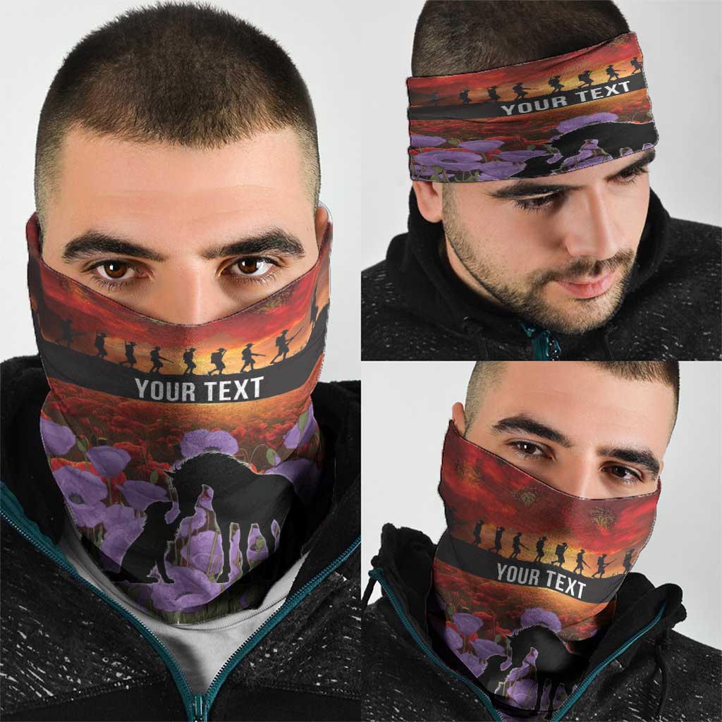 Personalised ANZAC Day Neck Gaiter Remembering the Animals of War LT19 - Polynesian Pride