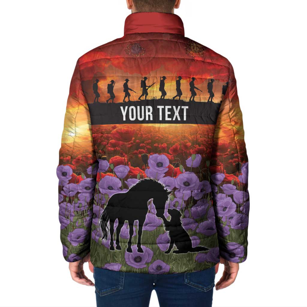 Personalised ANZAC Day Padded Jacket Remembering the Animals of War LT19 - Polynesian Pride