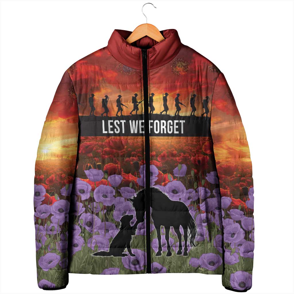 Personalised ANZAC Day Padded Jacket Remembering the Animals of War LT19 - Polynesian Pride