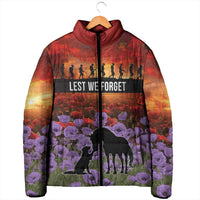 Personalised ANZAC Day Padded Jacket Remembering the Animals of War LT19 - Polynesian Pride