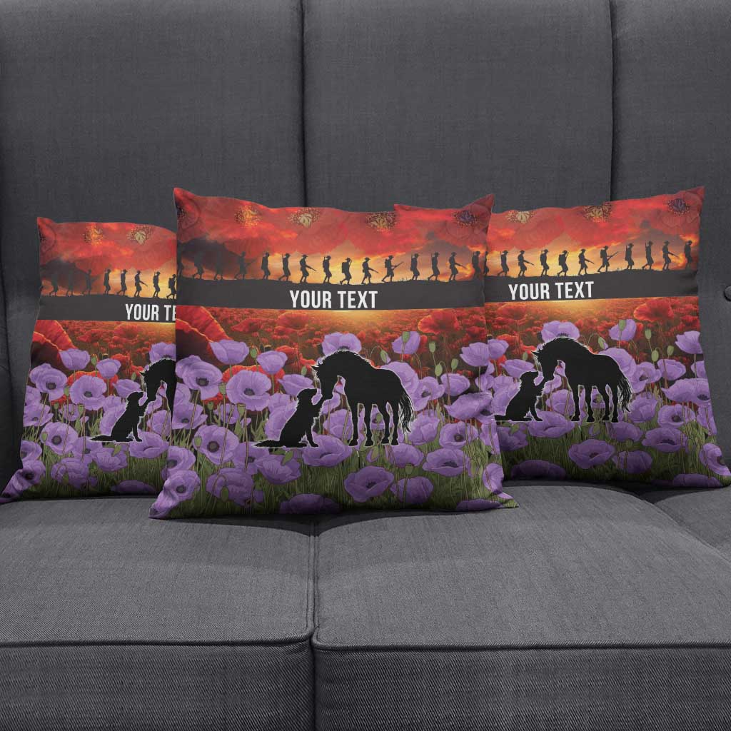 Personalised ANZAC Day Pillow Cover Remembering the Animals of War LT19 - Polynesian Pride