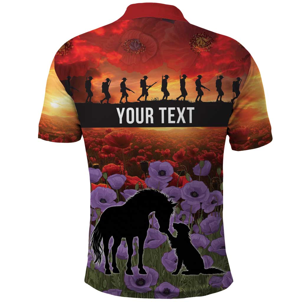 Personalised ANZAC Day Polo Shirt Remembering the Animals of War LT19 - Polynesian Pride