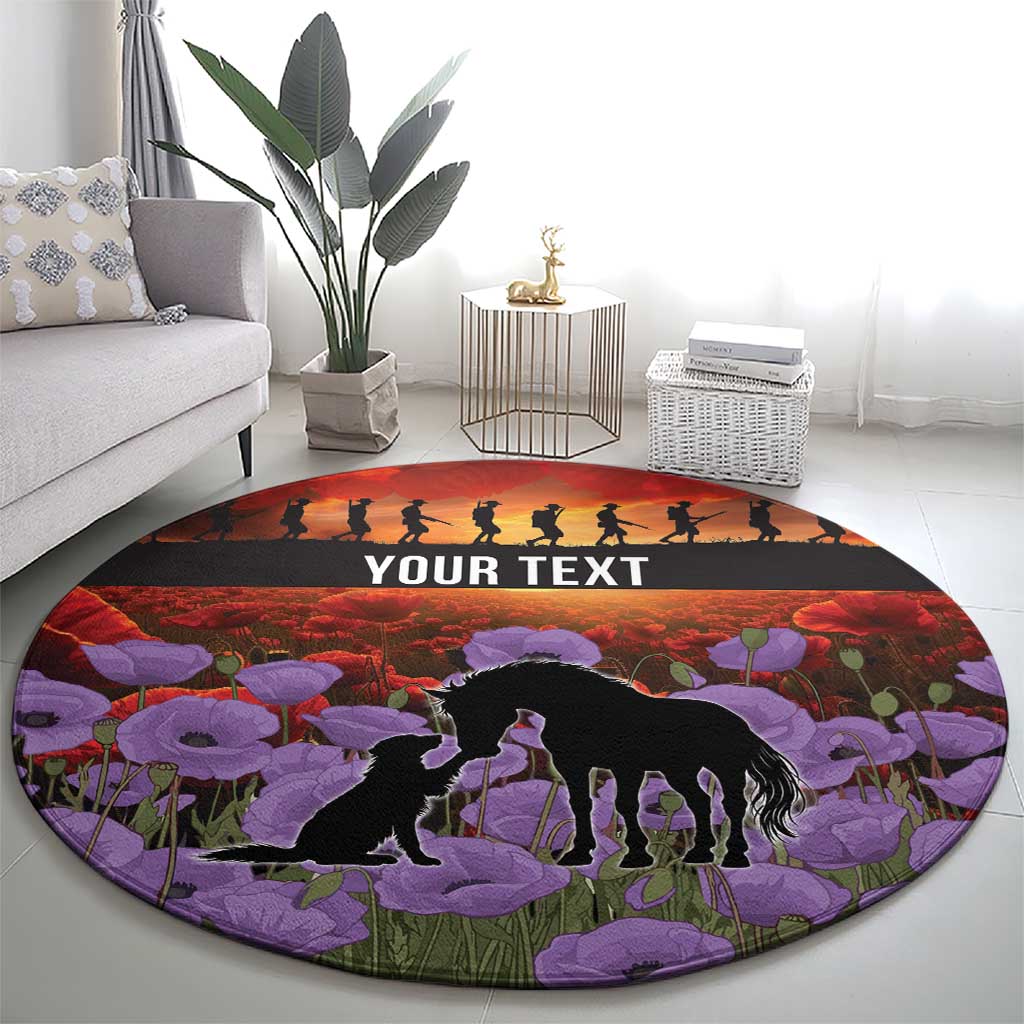 Personalised ANZAC Day Round Carpet Remembering the Animals of War LT19 - Polynesian Pride