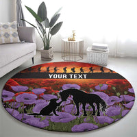 Personalised ANZAC Day Round Carpet Remembering the Animals of War LT19 - Polynesian Pride
