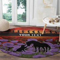 Personalised ANZAC Day Round Carpet Remembering the Animals of War LT19 - Polynesian Pride