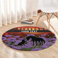 Personalised ANZAC Day Round Carpet Remembering the Animals of War LT19 - Polynesian Pride