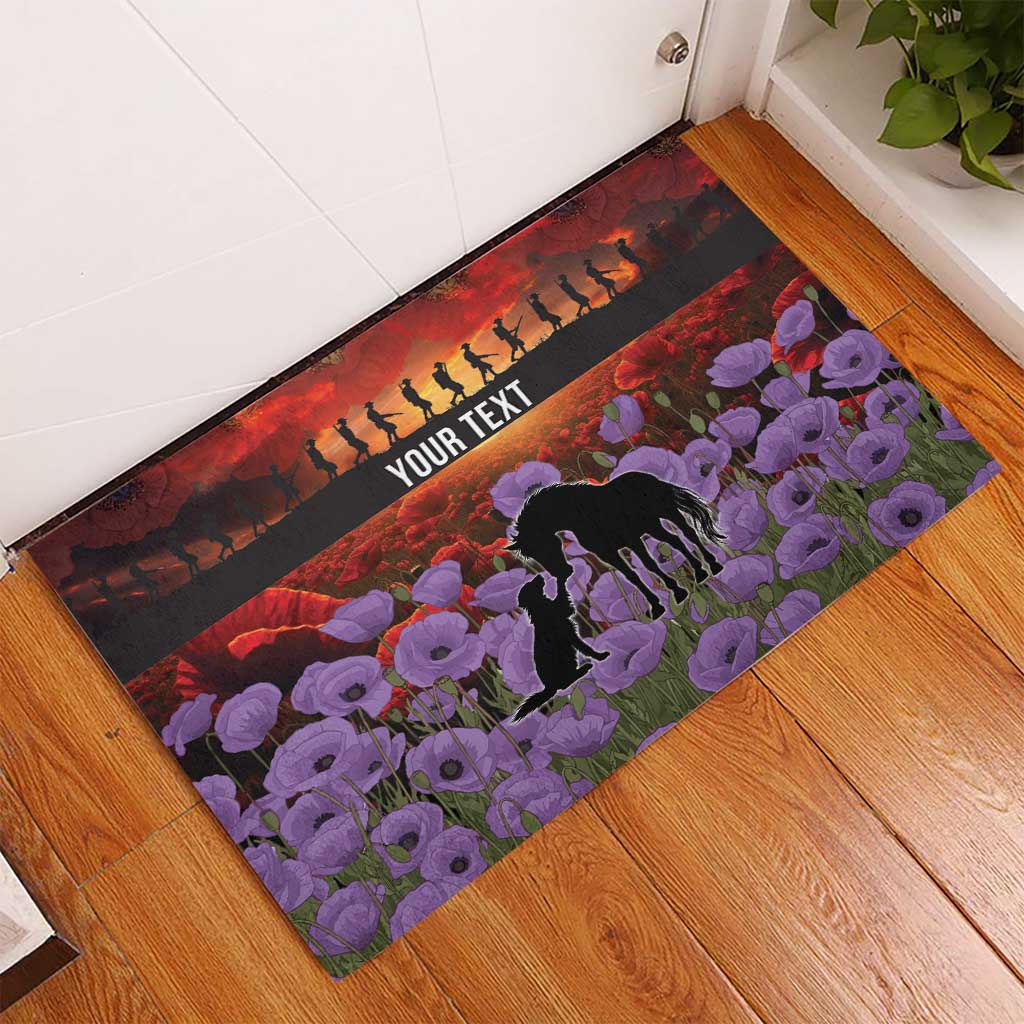 Personalised ANZAC Day Rubber Doormat Remembering the Animals of War LT19 - Polynesian Pride