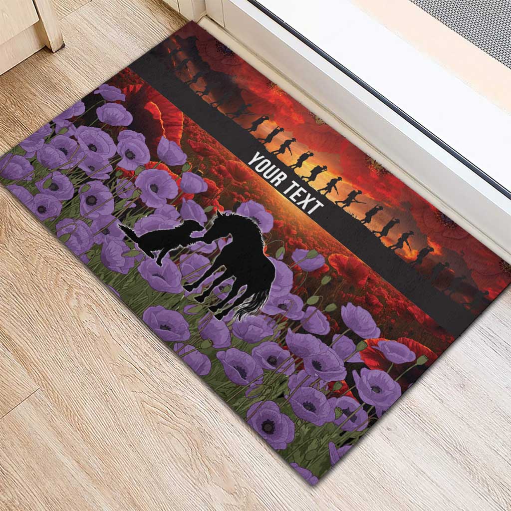 Personalised ANZAC Day Rubber Doormat Remembering the Animals of War LT19 - Polynesian Pride
