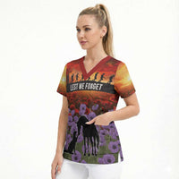 Personalised ANZAC Day Scrub Top Remembering the Animals of War LT19 - Polynesian Pride