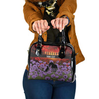 Personalised ANZAC Day Shoulder Handbag Remembering the Animals of War LT19 One Size Purple - Polynesian Pride