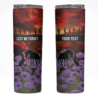Personalised ANZAC Day Skinny Tumbler Remembering the Animals of War LT19 Purple - Polynesian Pride
