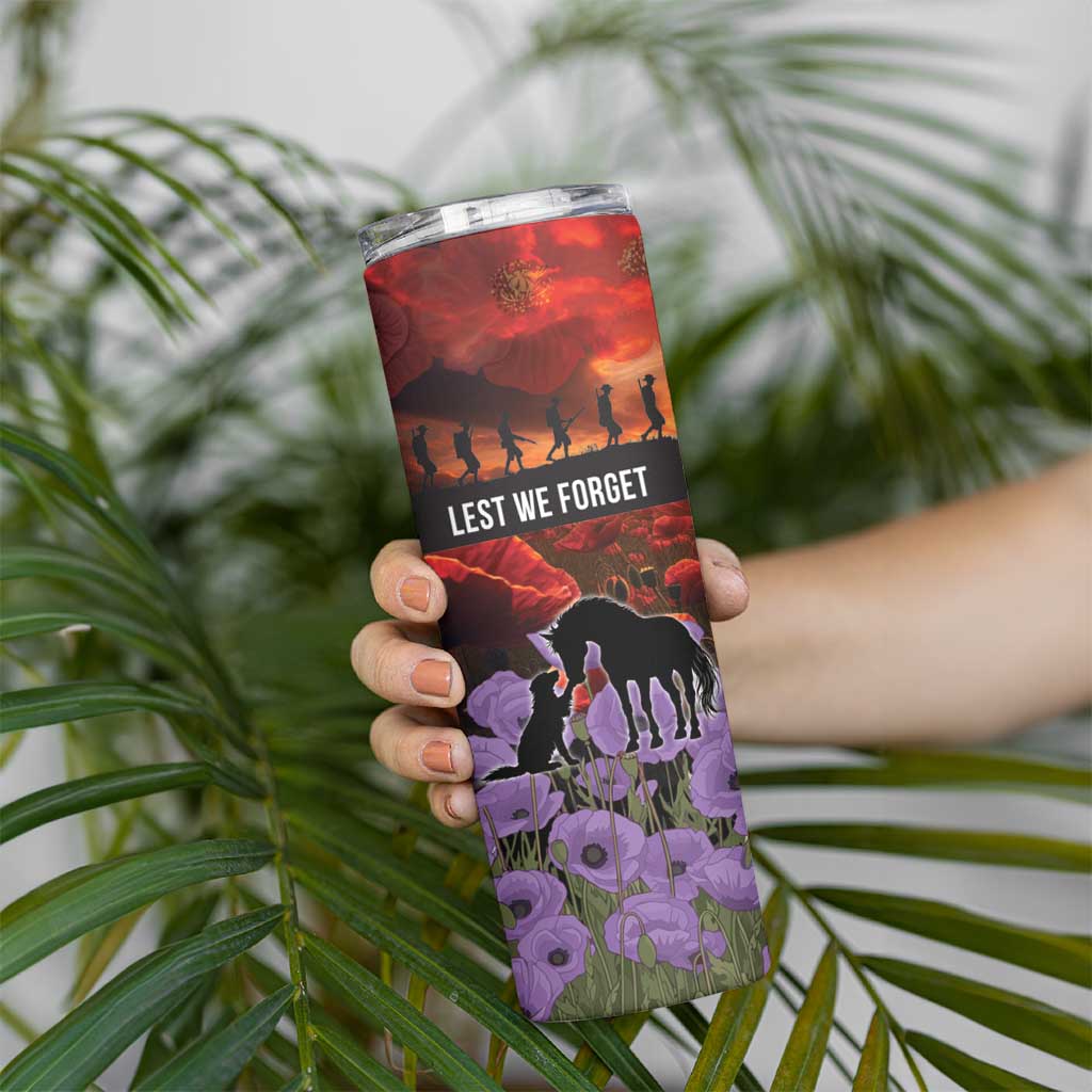 Personalised ANZAC Day Skinny Tumbler Remembering the Animals of War LT19 - Polynesian Pride