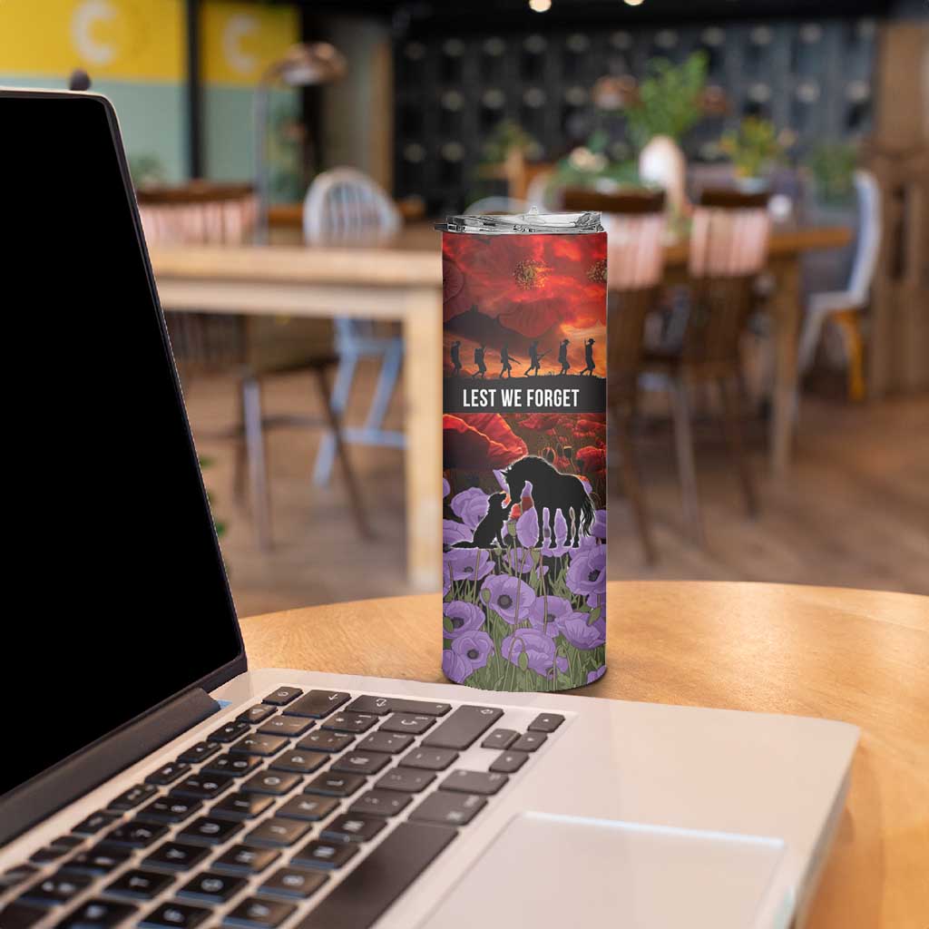 Personalised ANZAC Day Skinny Tumbler Remembering the Animals of War LT19 - Polynesian Pride