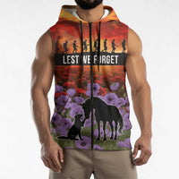 Personalised ANZAC Day Sleeveless Zip Hoodie Remembering the Animals of War LT19 - Polynesian Pride