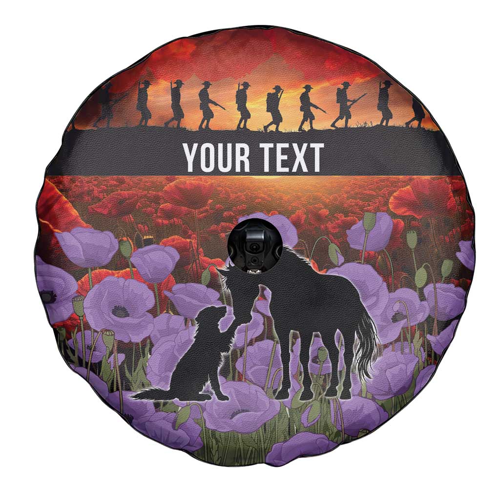 Personalised ANZAC Day Spare Tire Cover Remembering the Animals of War LT19 - Polynesian Pride