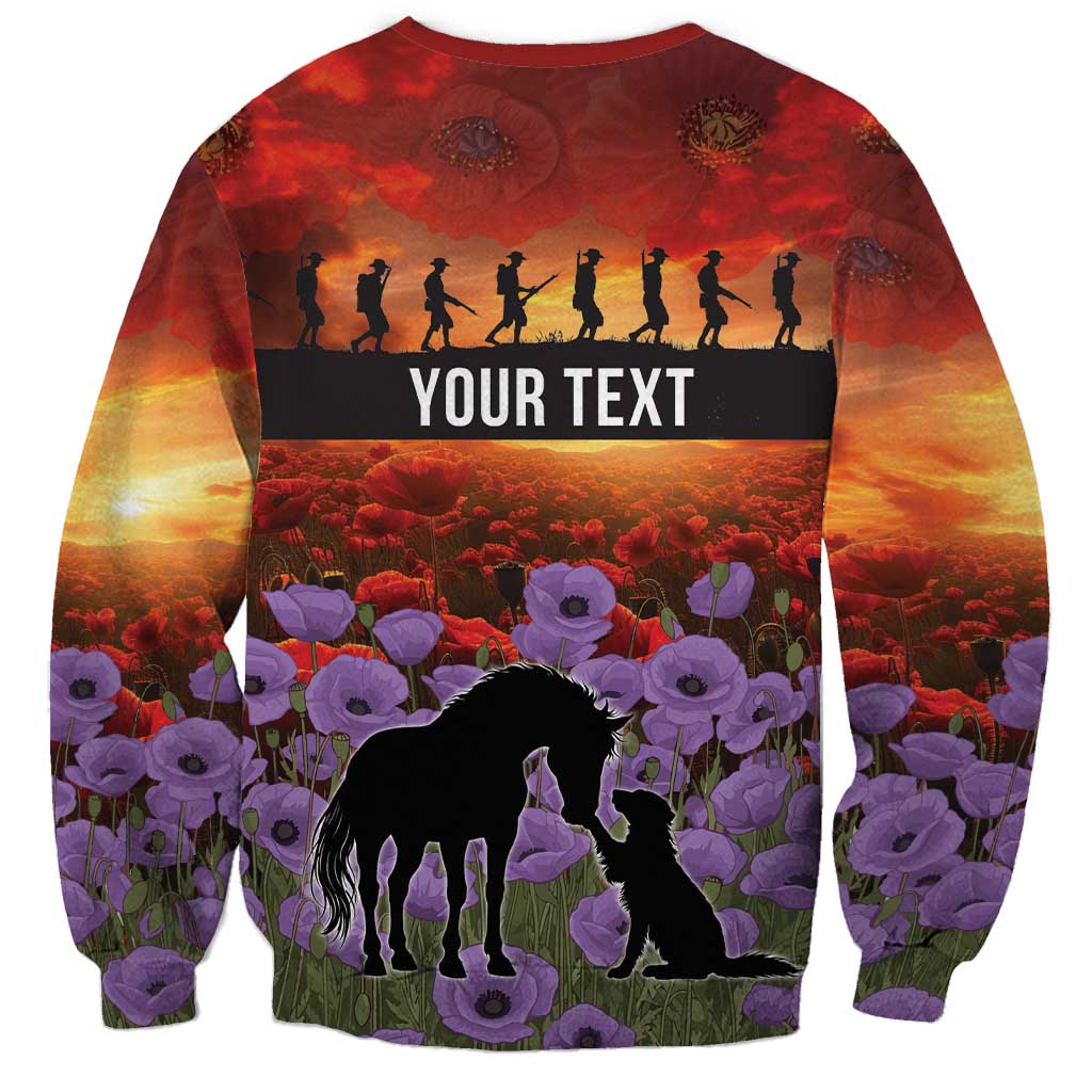 Personalised ANZAC Day Sweatshirt Remembering the Animals of War LT19 - Polynesian Pride