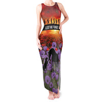 Personalised ANZAC Day Tank Maxi Dress Remembering the Animals of War LT19 Women Purple - Polynesian Pride