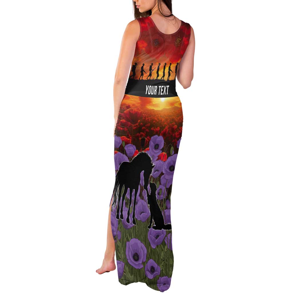 Personalised ANZAC Day Tank Maxi Dress Remembering the Animals of War LT19 - Polynesian Pride