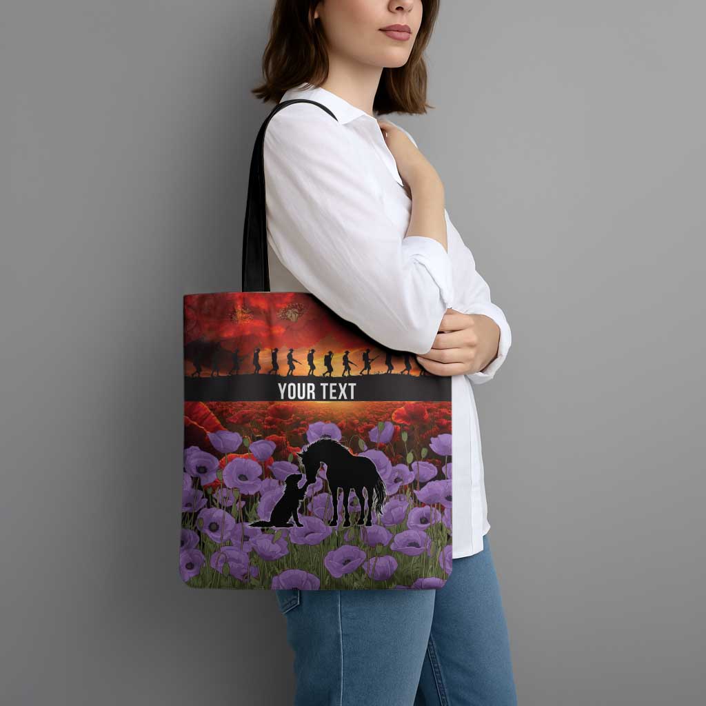 Personalised ANZAC Day Tote Bag Remembering the Animals of War LT19 - Polynesian Pride