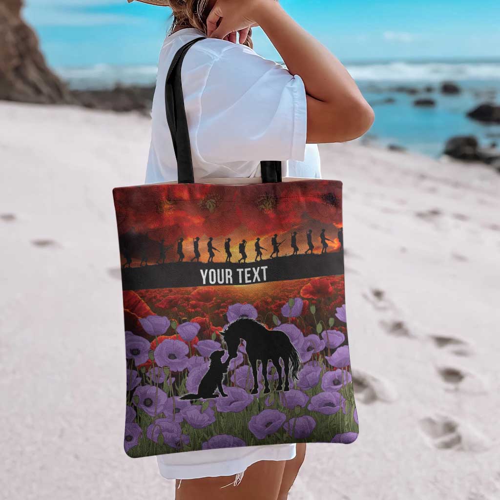 Personalised ANZAC Day Tote Bag Remembering the Animals of War LT19 - Polynesian Pride