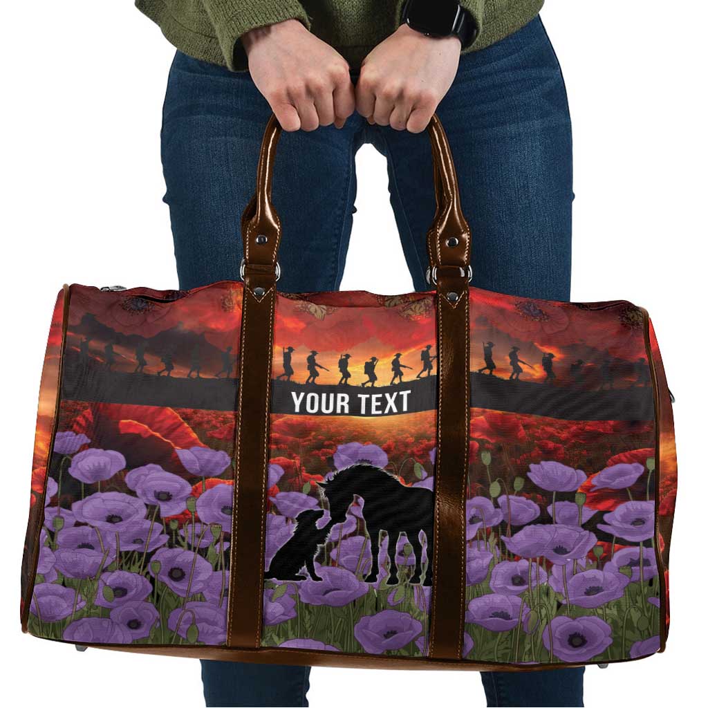 Personalised ANZAC Day Travel Bag Remembering the Animals of War