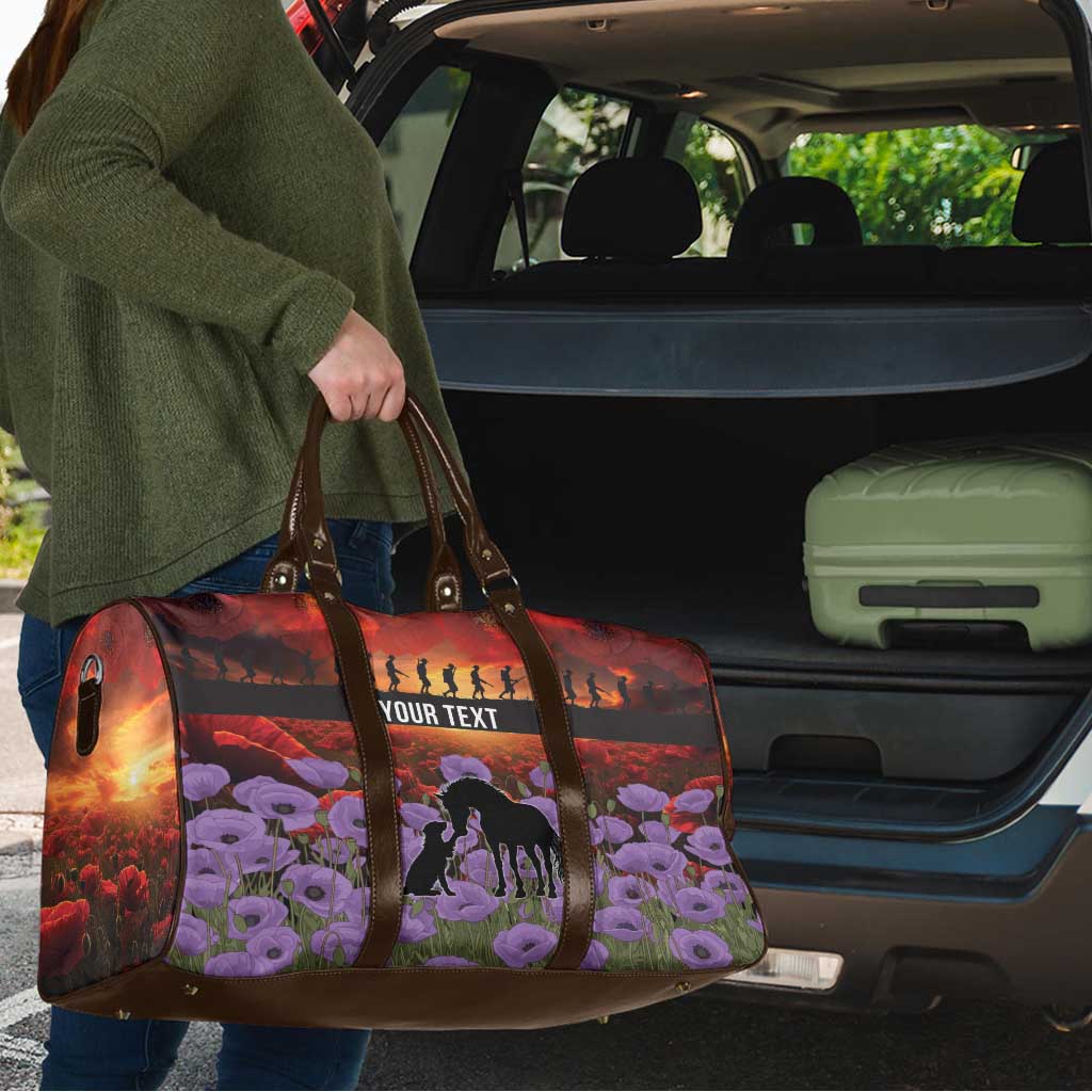 Personalised ANZAC Day Travel Bag Remembering the Animals of War