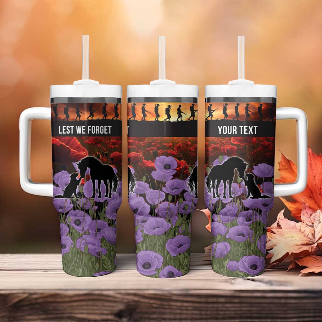 Personalised ANZAC Day Tumbler With Handle Remembering the Animals of War LT19 - Polynesian Pride
